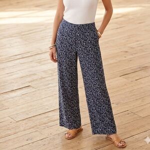 Zara Floral High-Waisted Wide Leg Pants